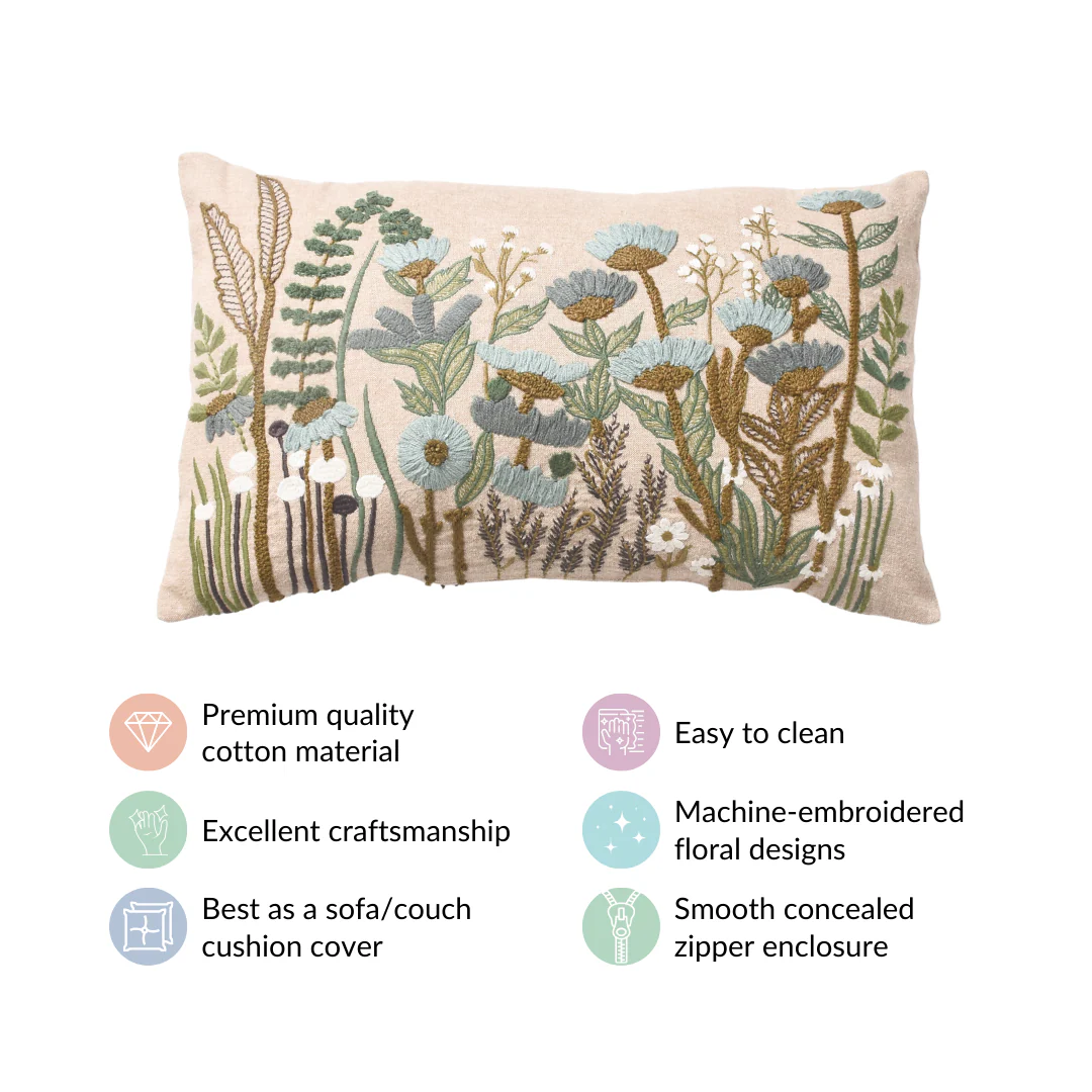 Blossom Delight Throw Cushion Cover 20x12 Inch - Image 4