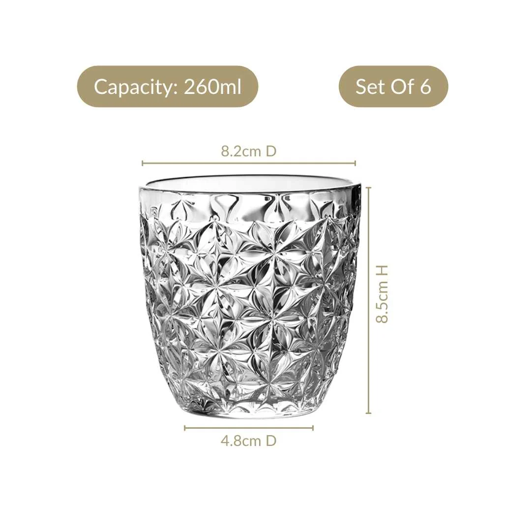 Embossed Drinking Tumblers Set Of 6 260ml - Image 5