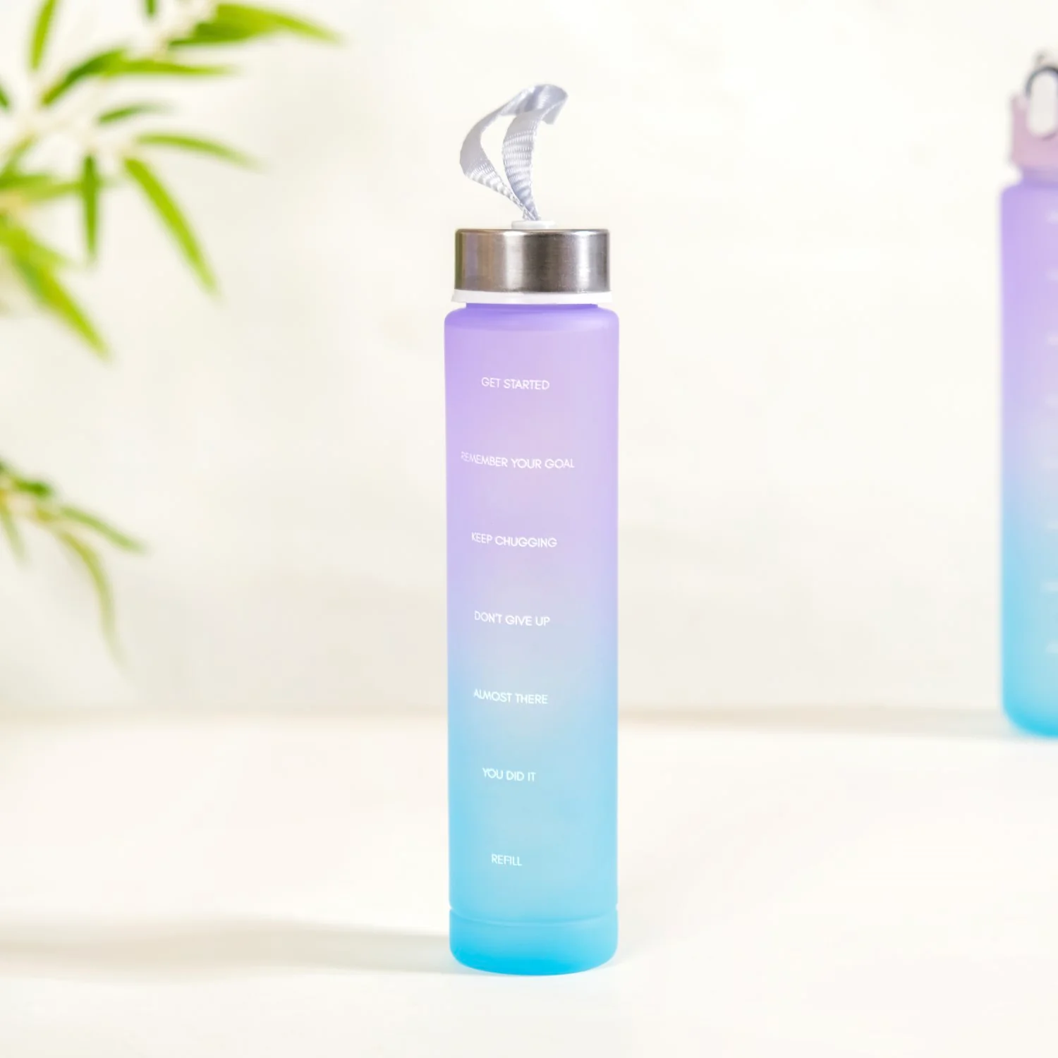 Gym Motivational Water Bottle Set Of 3 Lavender Blue - Image 12