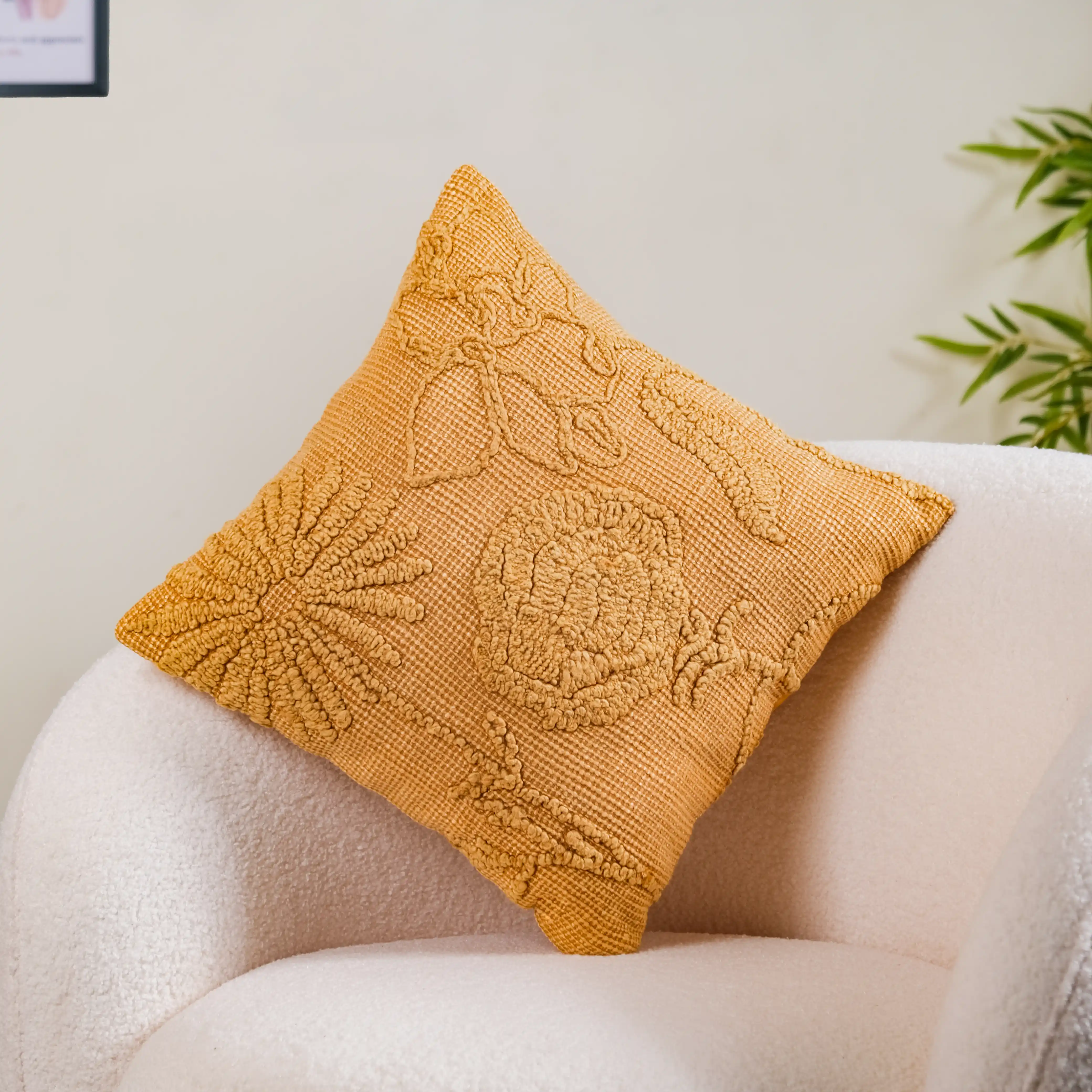 Handwoven Earth Tones Cushion Cover Set Of 3 16x16 Inch - Image 3