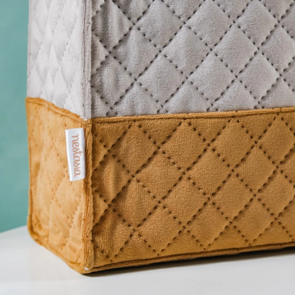 Luxe Velvet Lunch Bag Grey And Brown - Image 12