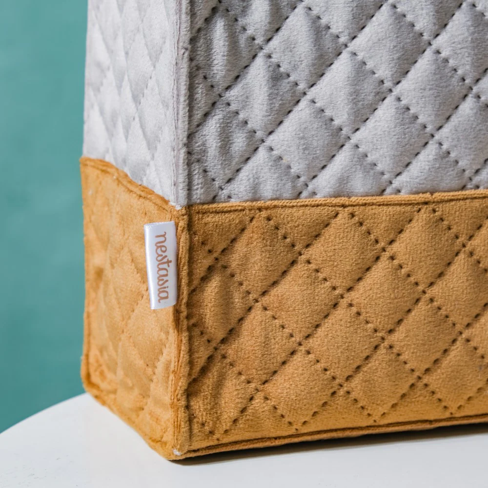 Luxe Velvet Lunch Bag Grey And Brown - Image 7