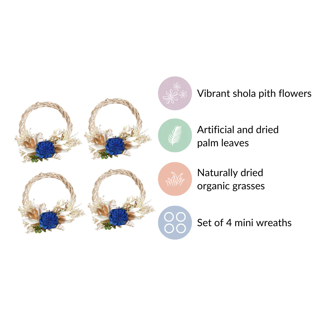 Mini Shola Flower Wreath Eco-Friendly Set Of 4 - Image 5