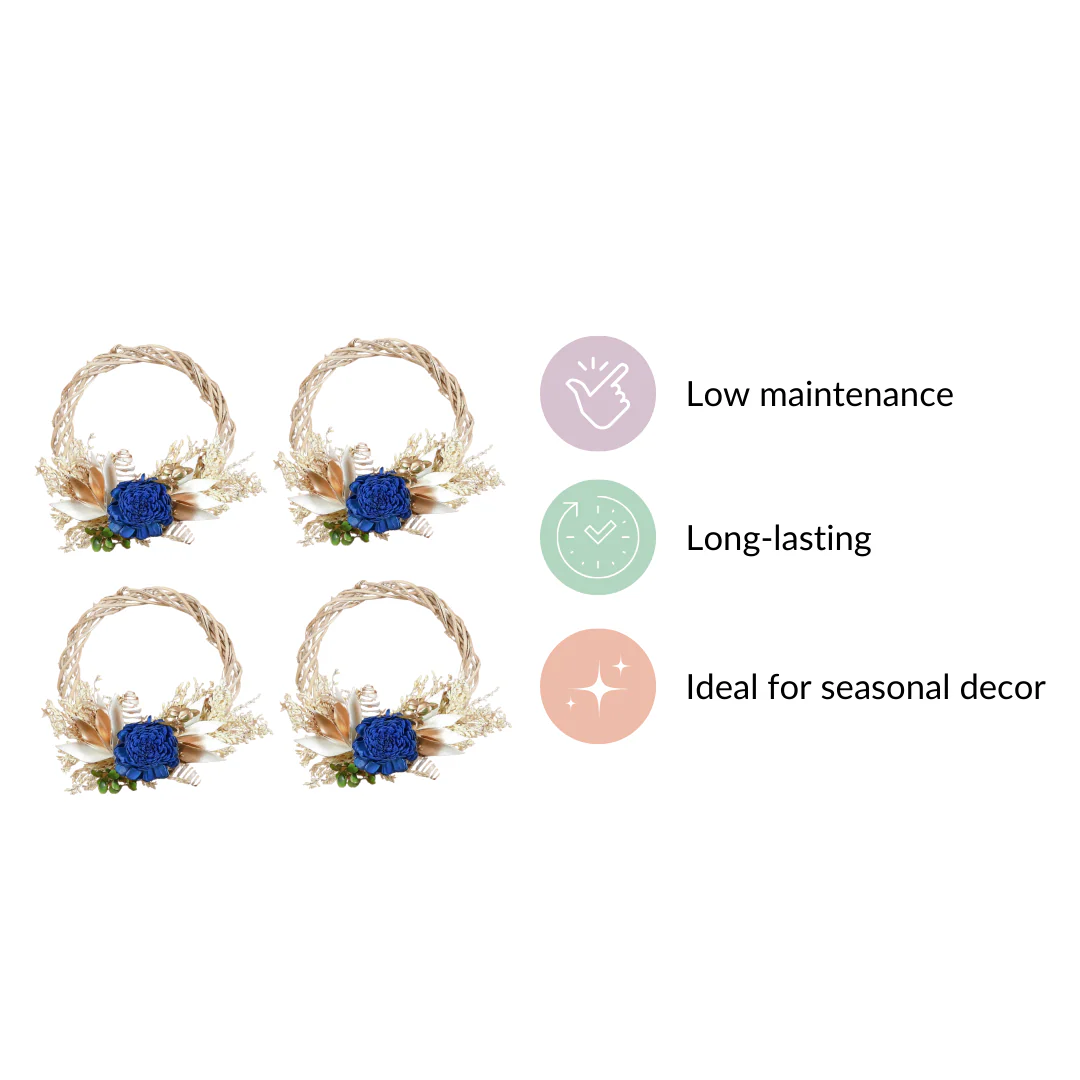 Mini Shola Flower Wreath Eco-Friendly Set Of 4 - Image 6