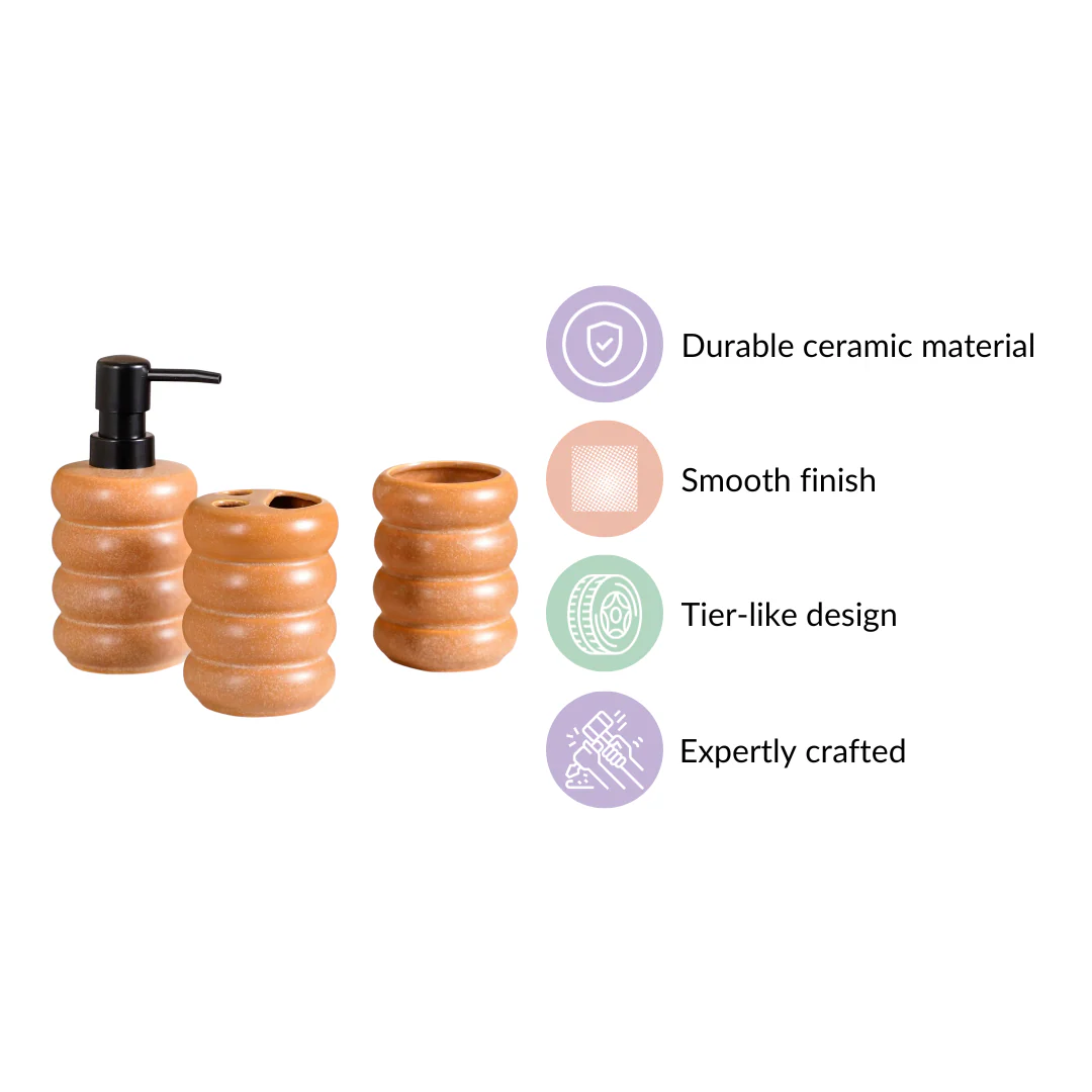 Modern Ochre Bathroom Set Of 3 - Image 4
