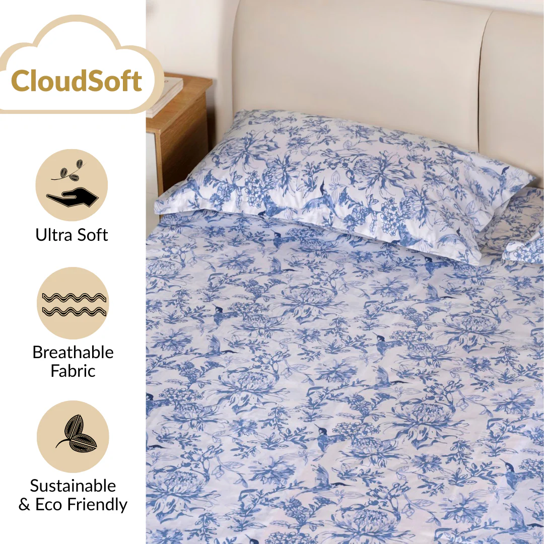 Petal Story Pure Cotton King Size Bedding Set 275x275cm - Image 4
