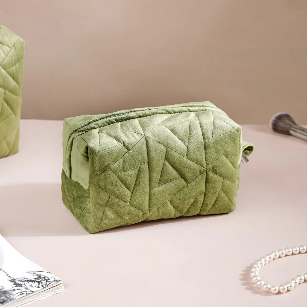Sage Green Cosmetic Bag Set Of 3 - Image 8