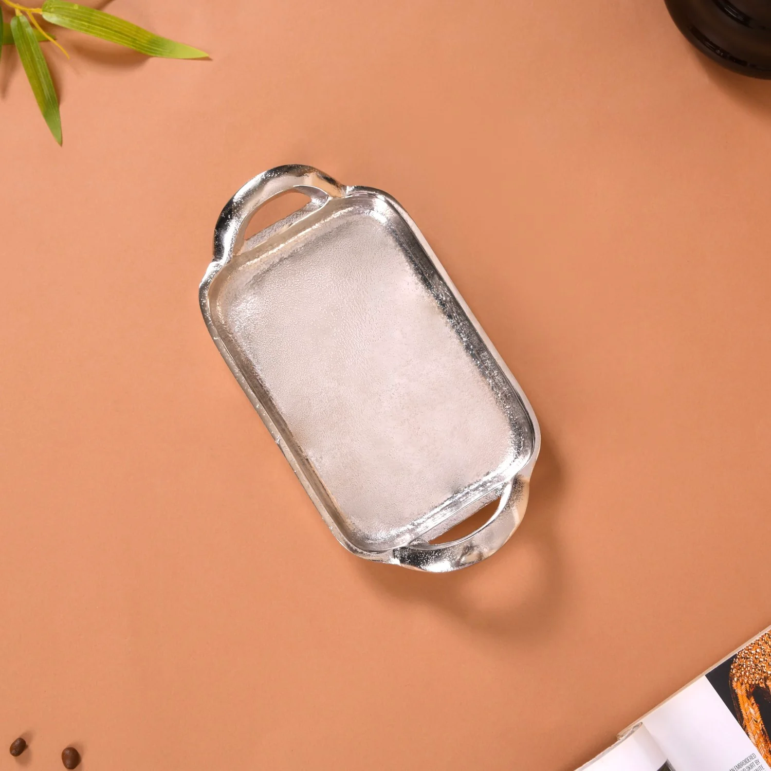 Set Of 2 Silver Tray With Handles Single Serve - Image 8