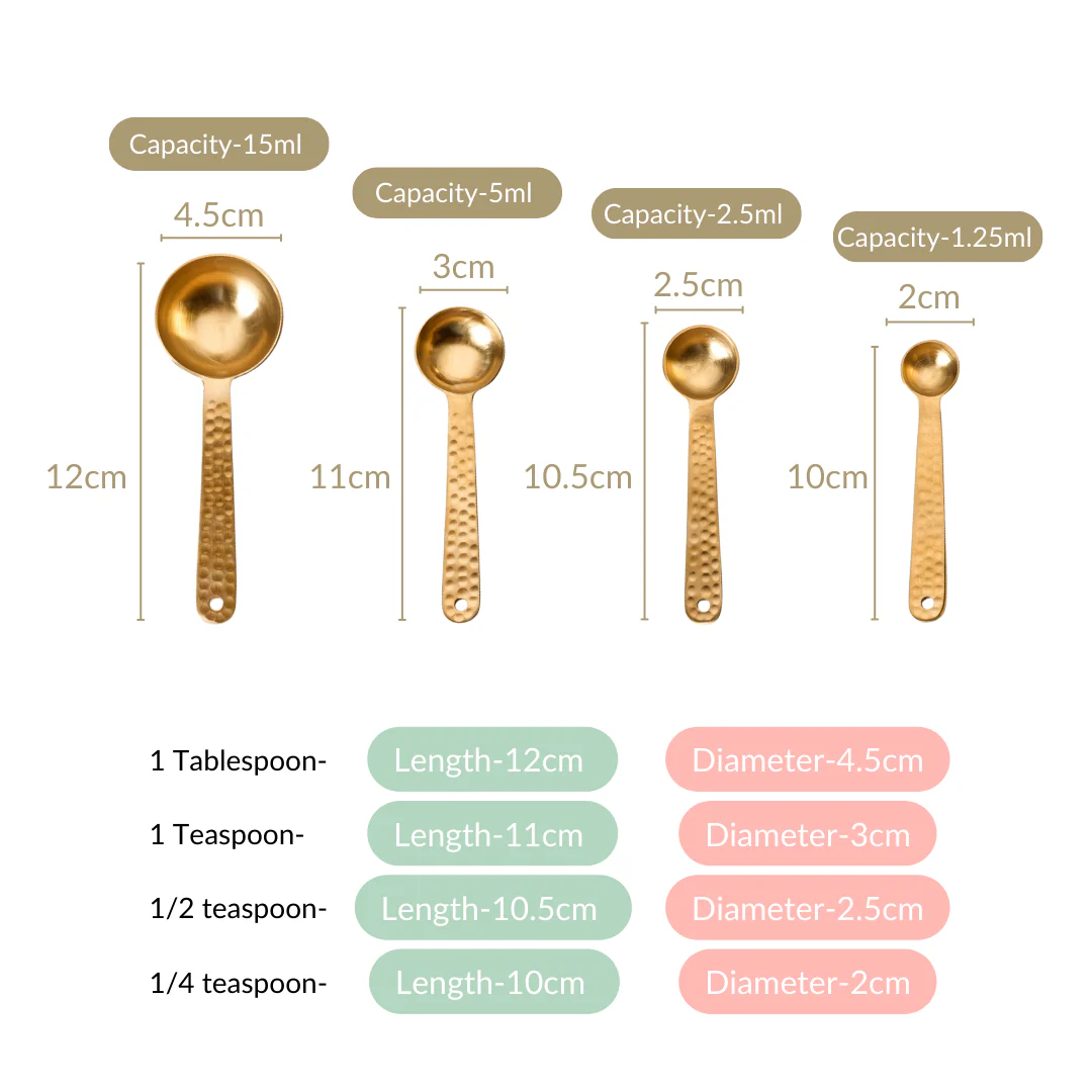 Set Of 4 Gold Measuring Spoons - Image 5
