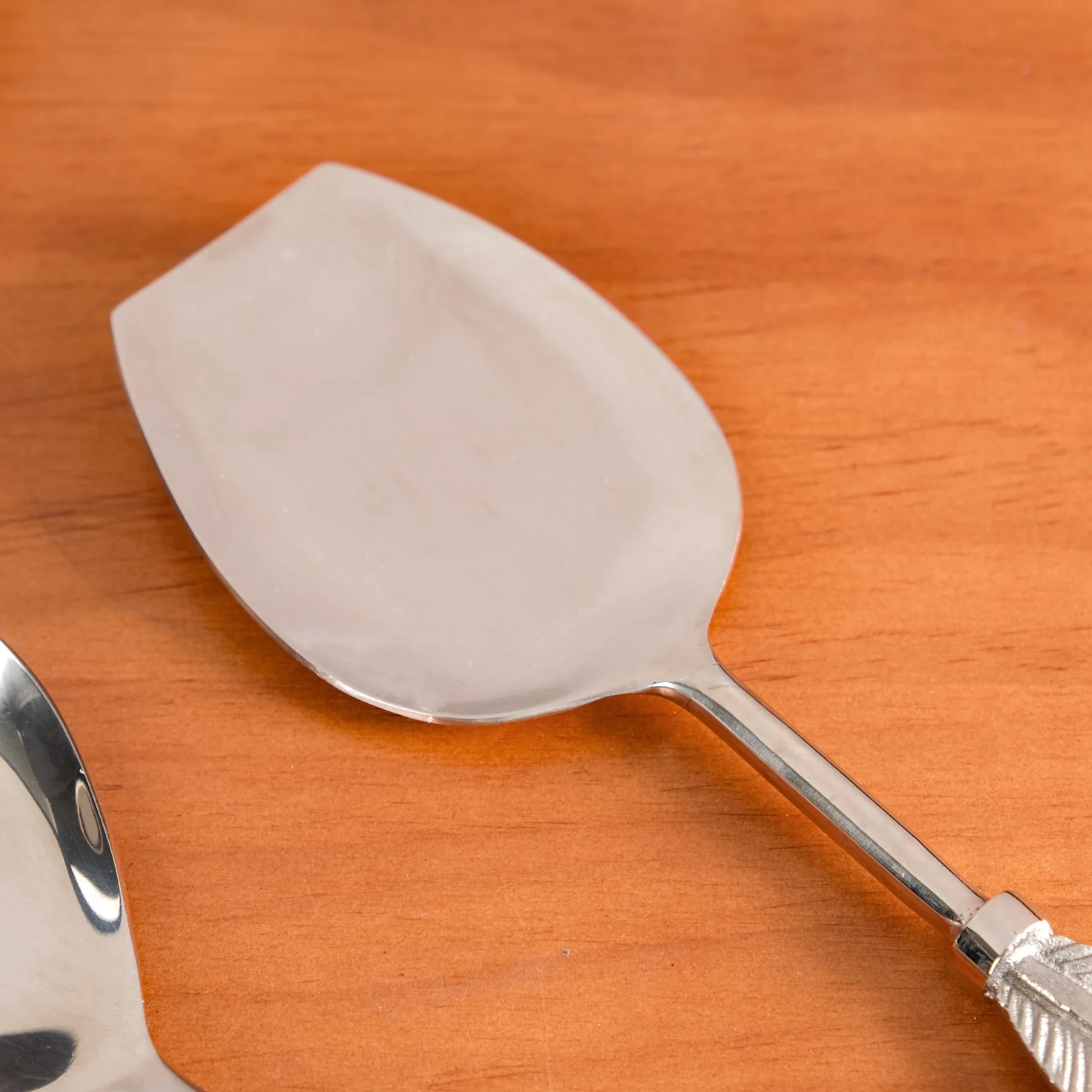 Stainless Steel Feather Serving Spoon Set Of 2 - Image 8