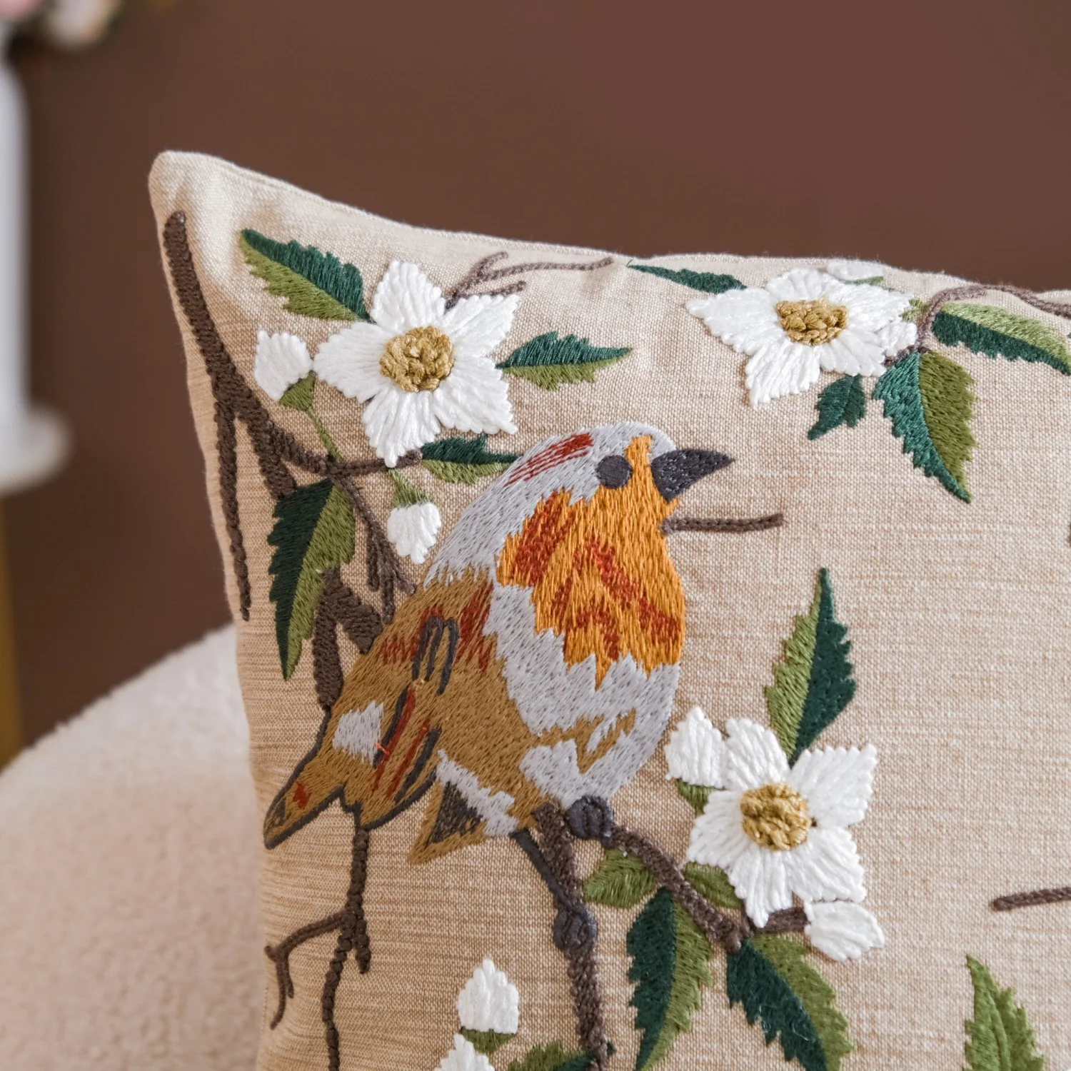 Sylvan Embroidered Cushion Case 16x16 Inch - Image 3