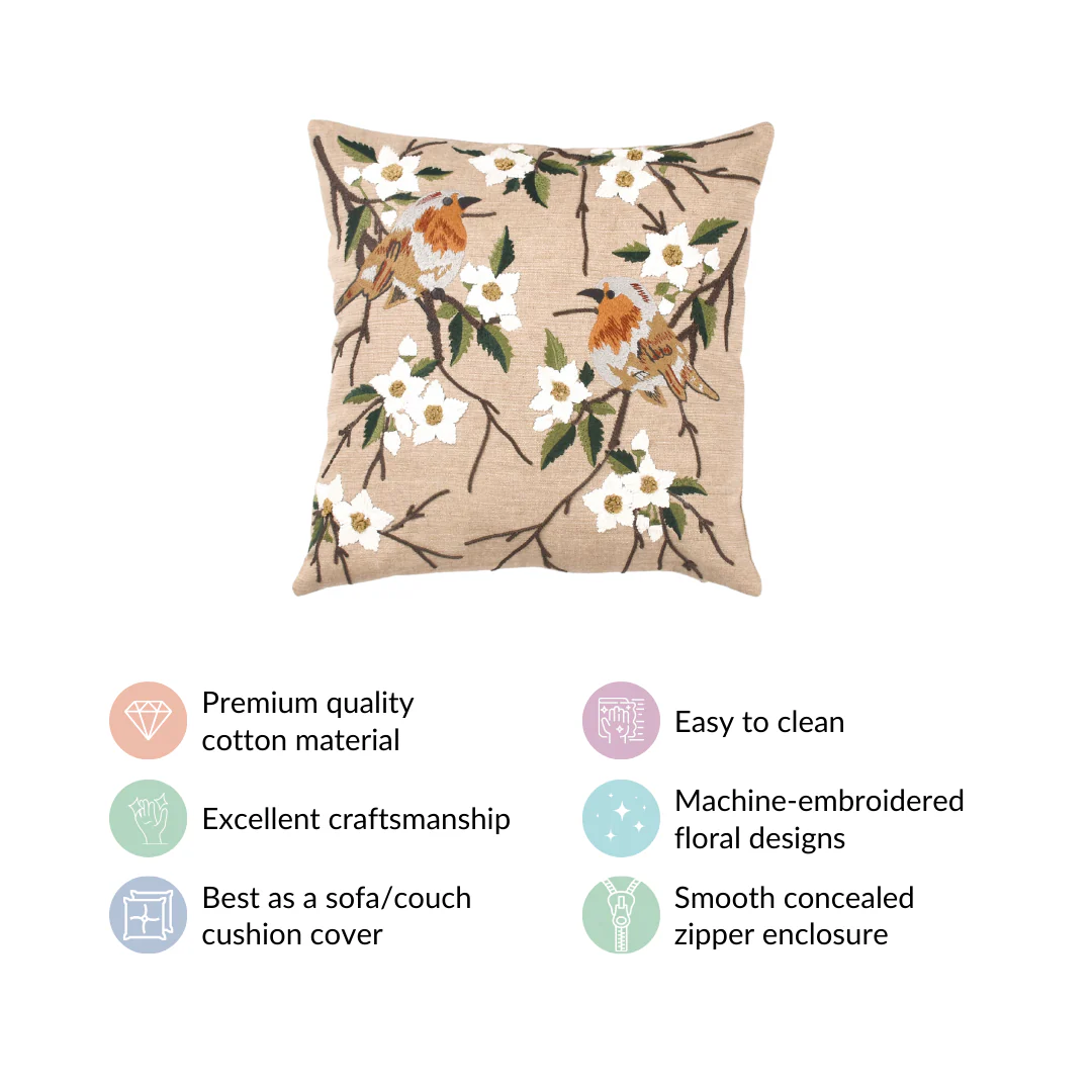 Sylvan Embroidered Cushion Case 16x16 Inch - Image 4
