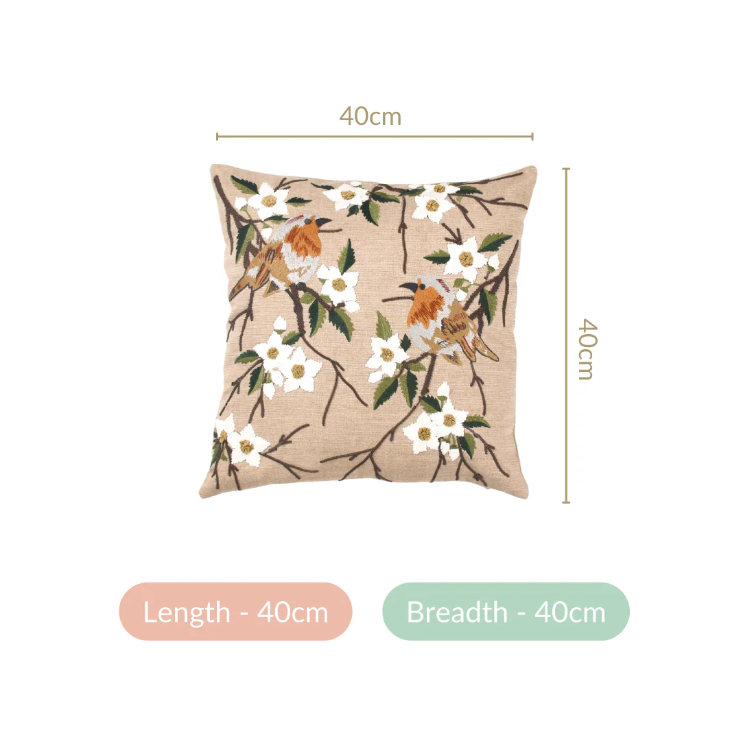 Sylvan Embroidered Cushion Case 16x16 Inch - Image 5