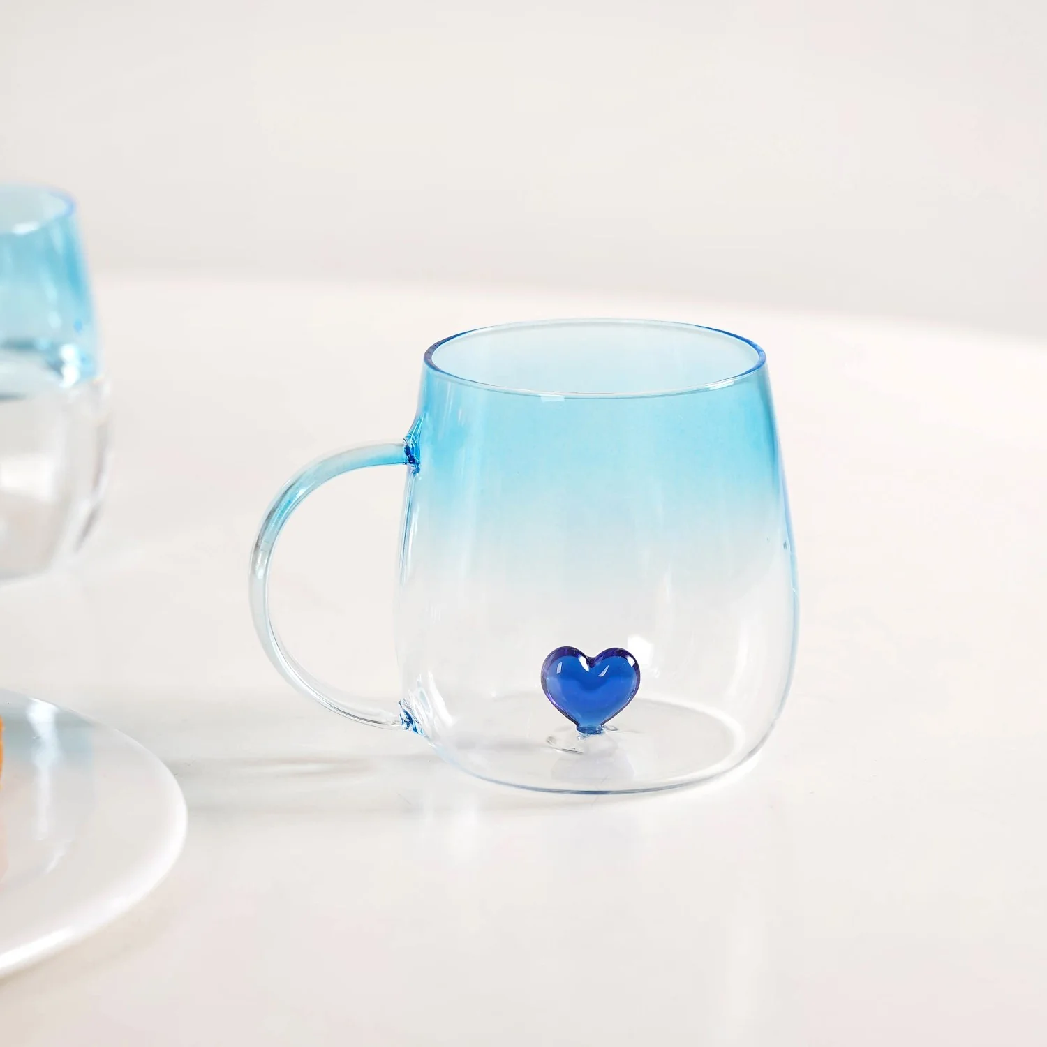 3D Blue Heart Ombre Mug Set Of 2 450ml - Image 7