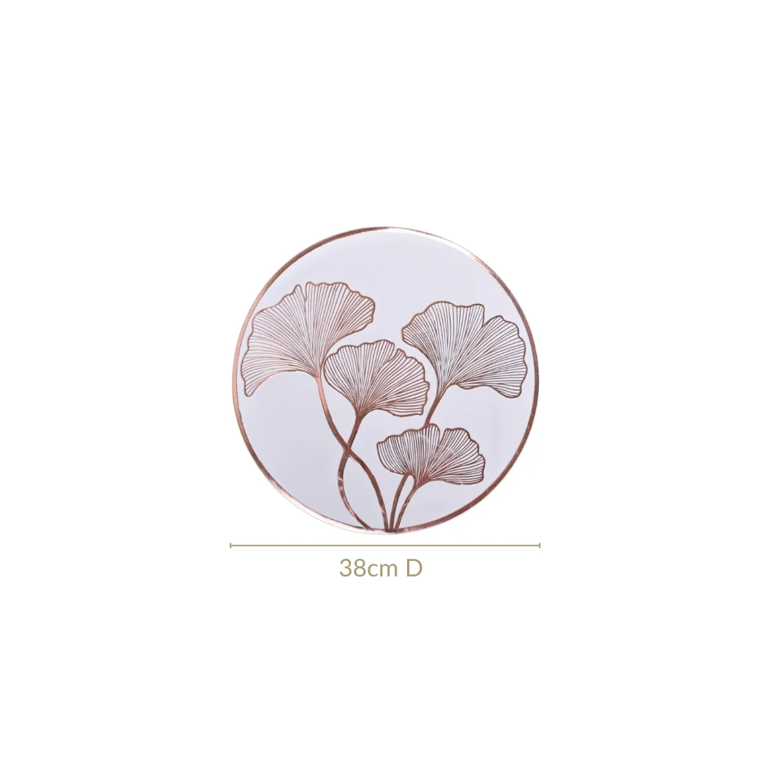 3D Ginkgo Rose Gold Dining Table Mat Set Of 6 - Image 4