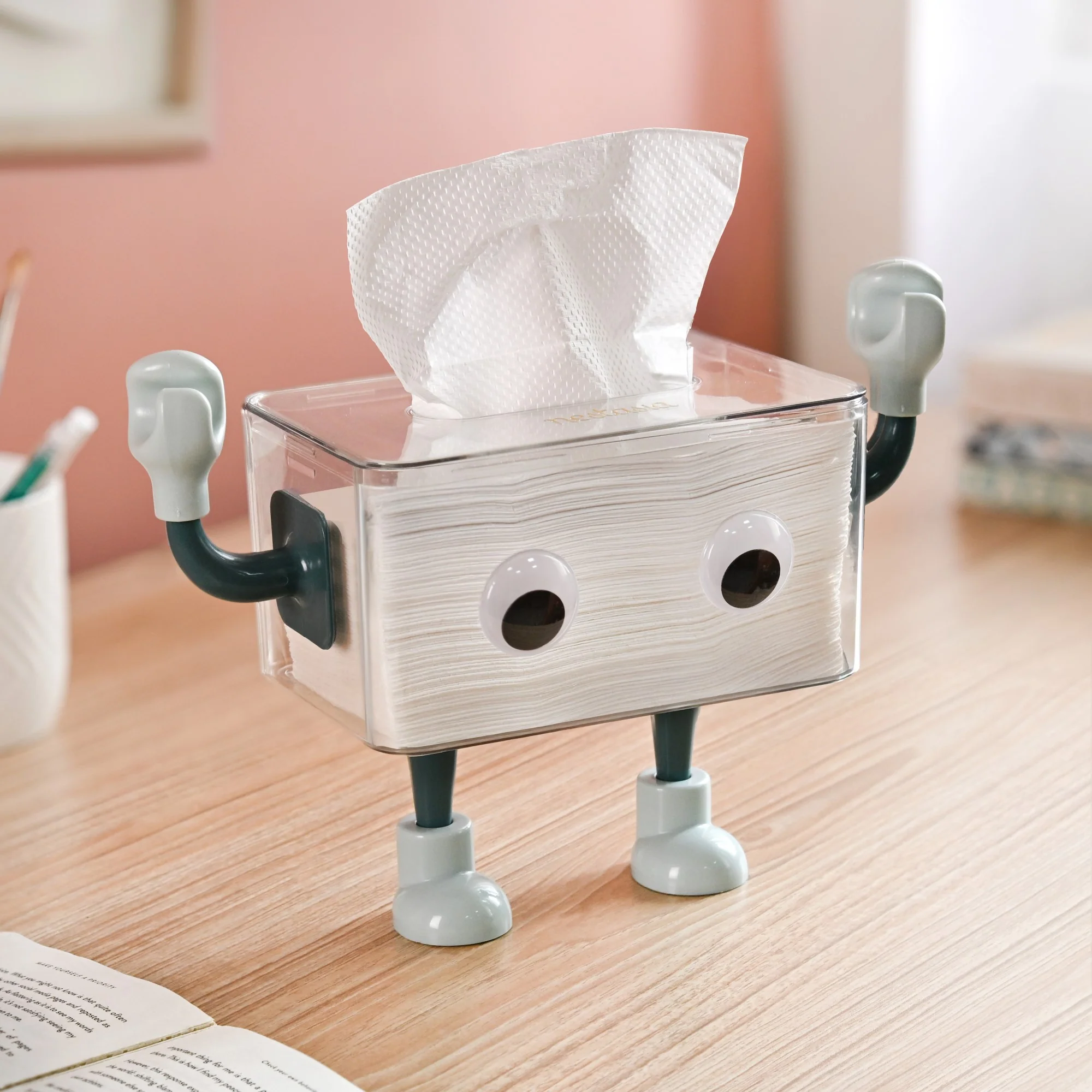 3D Robot Design Tissue Box Blue - Image 9