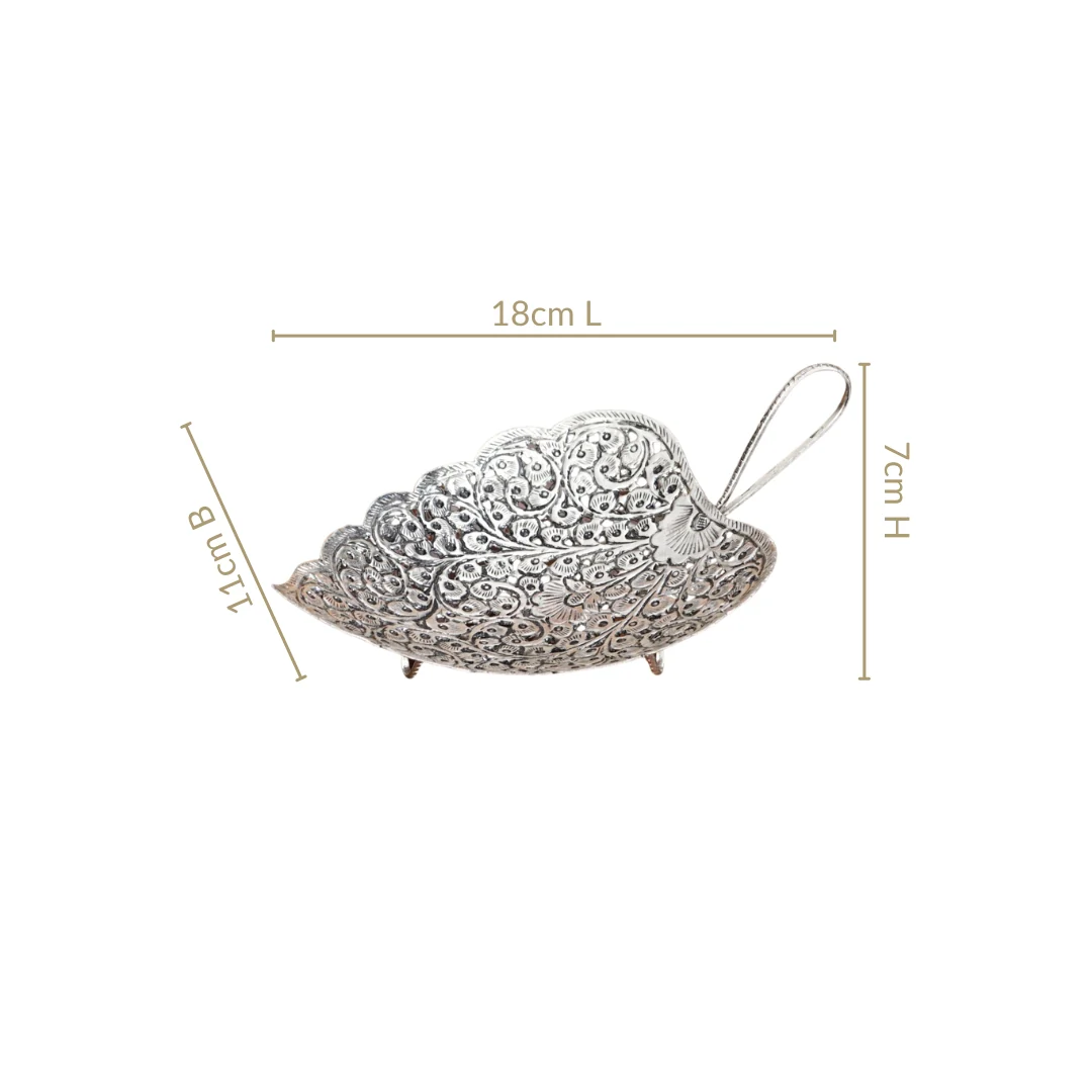 Aaradhya Silver Leaf Platter - Image 4