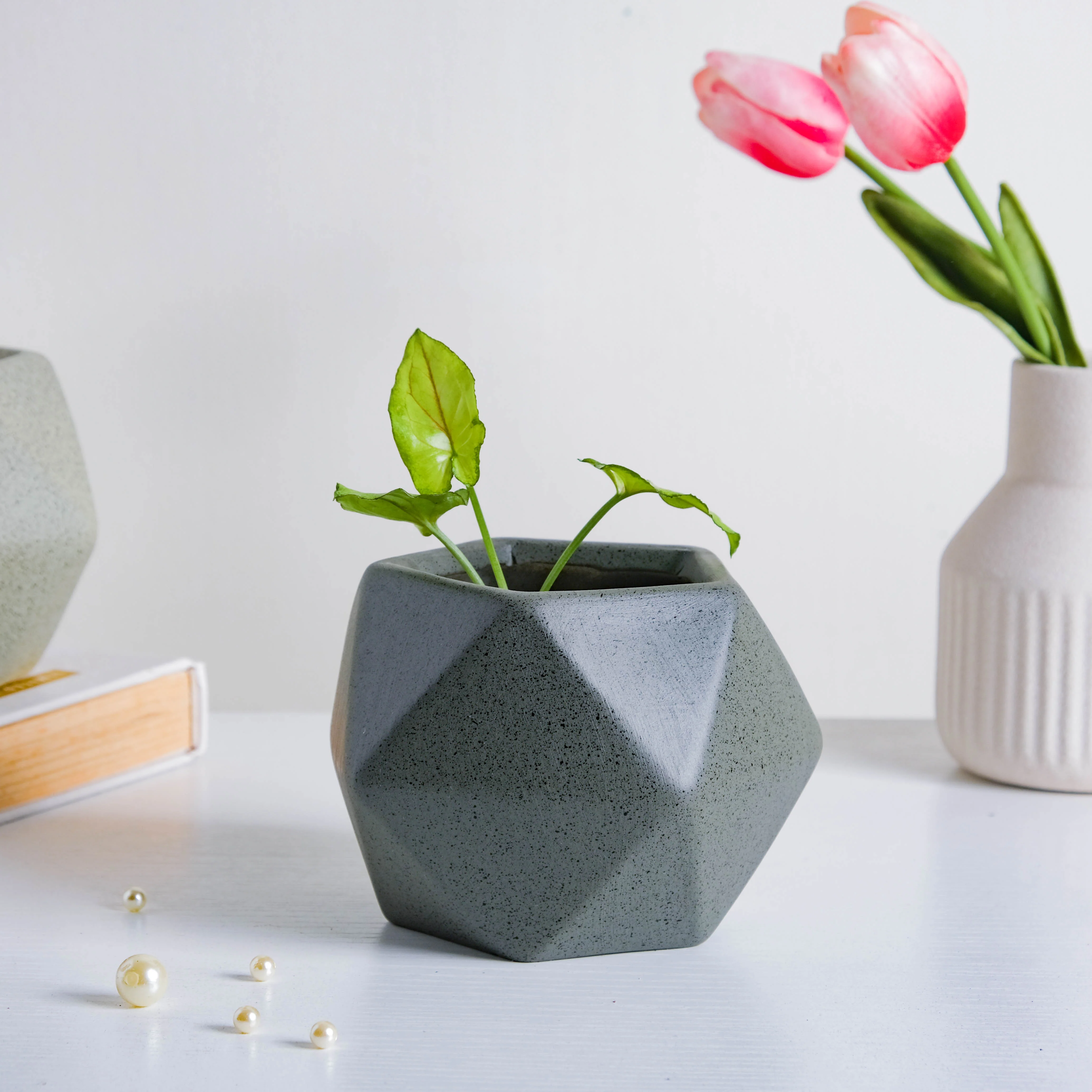 Abstract Ceramic Planter Pot Set Of 5 - Image 2