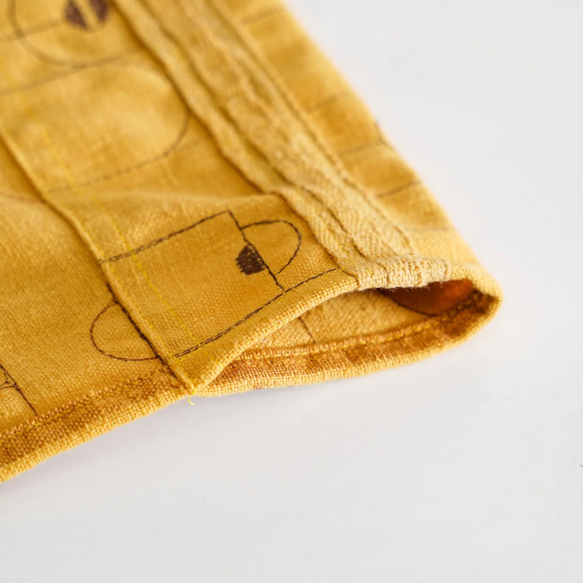 Abstract Embroidered Curtains For Living Room Set Of 2 Mustard 84x54 Inch - Image 9