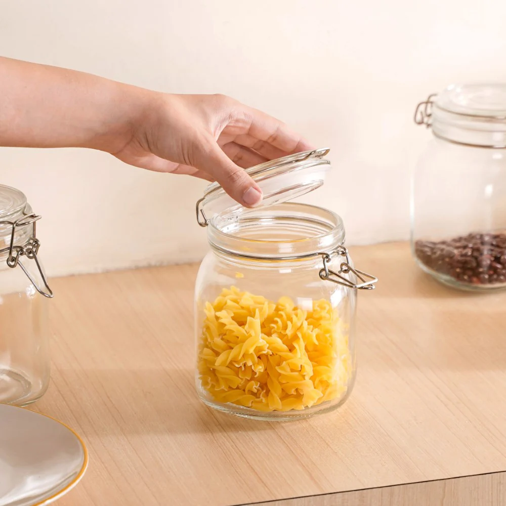 Airtight Glass Jars With Clip Lids Set Of 4 1000ml - Image 2