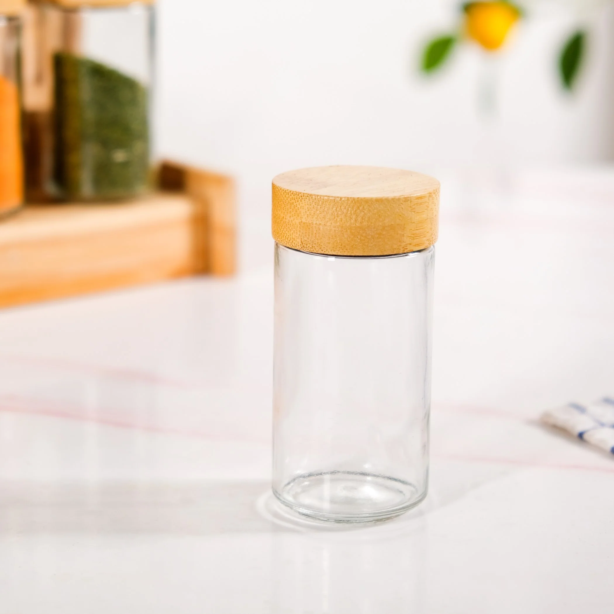 Airtight Spice Jars Set Of 21 With Expandable Wooden Kitchen Organiser Rack - Image 7