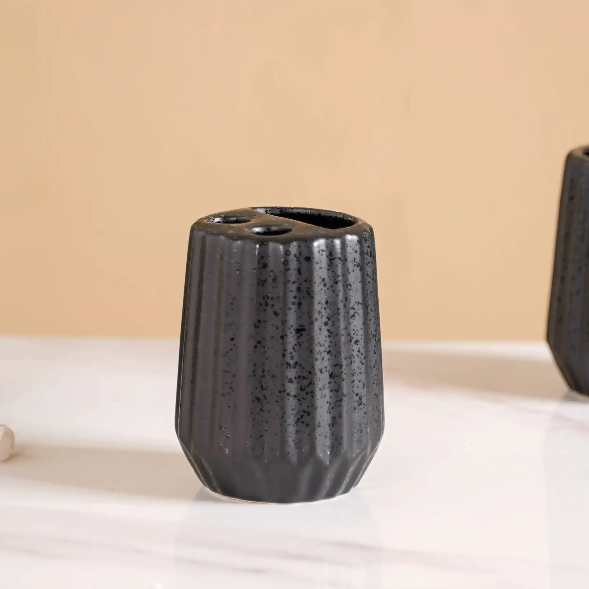 All Black Ceramic Bathroom Set Of 3 - Image 11
