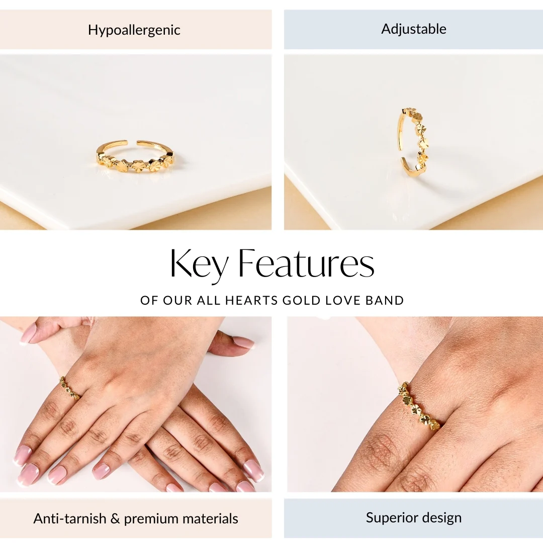 All Hearts Gold Love Band - Image 4