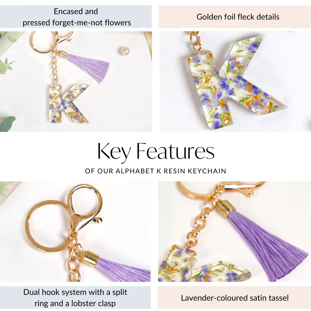 Alphabet Initial Letter K Keychain - Image 5
