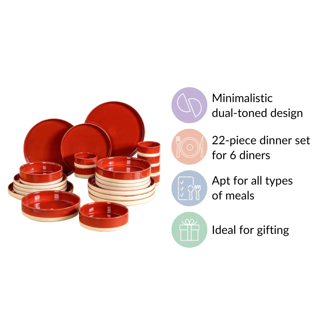 Amber Clay 22 Piece Dinnerset For 6 - Image 10