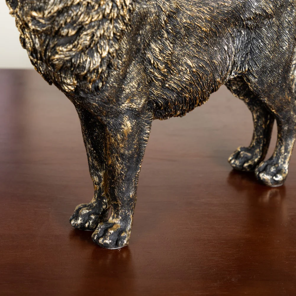 Antique Howling Wolf Showpiece 9 Inch - Image 6