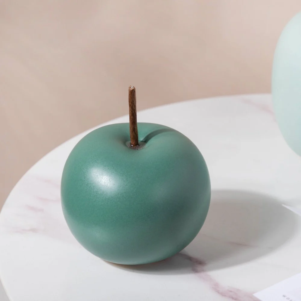 Apple Ceramic Decor Small Teal - Image 3