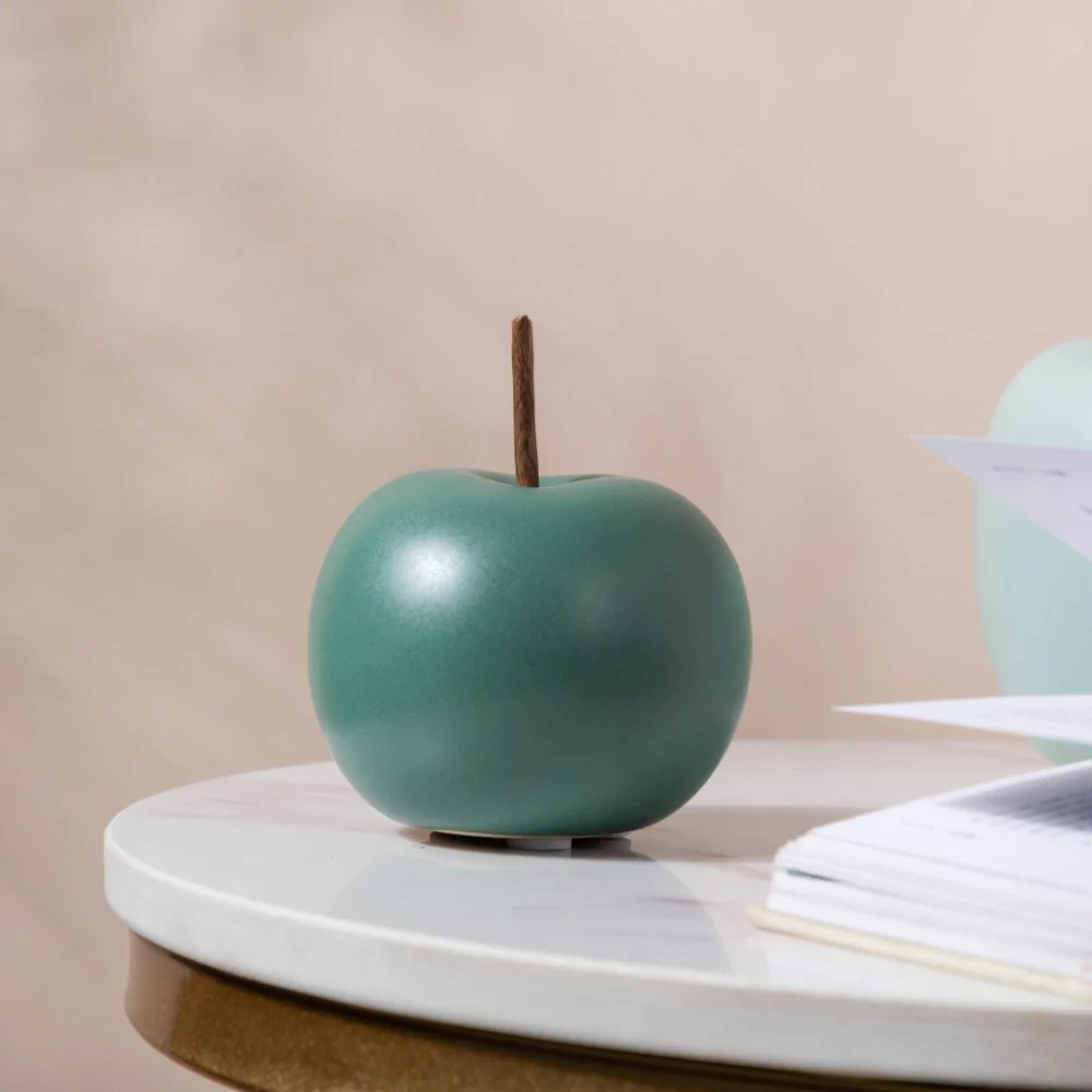 Apple Ceramic Decor Small Teal - Image 4