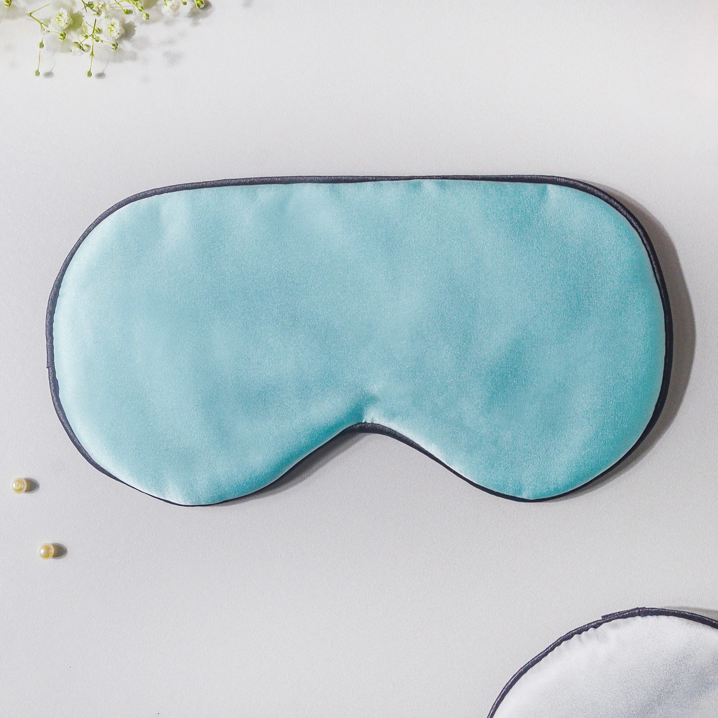 Aqua Blue Travel Eye Mask - Image 5