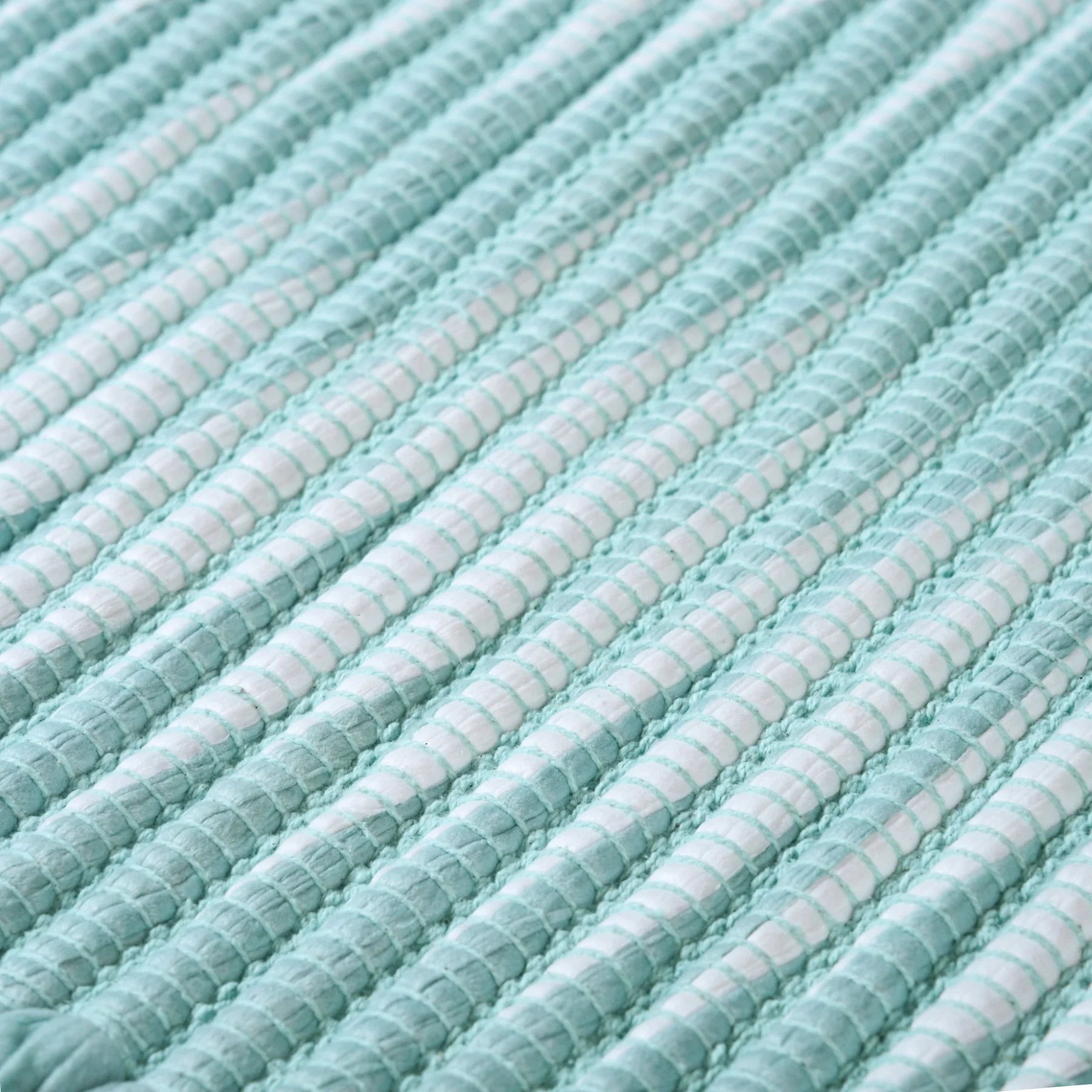 Aqua Chevron Rope Cotton Floor Mat 85x62cm - Image 6