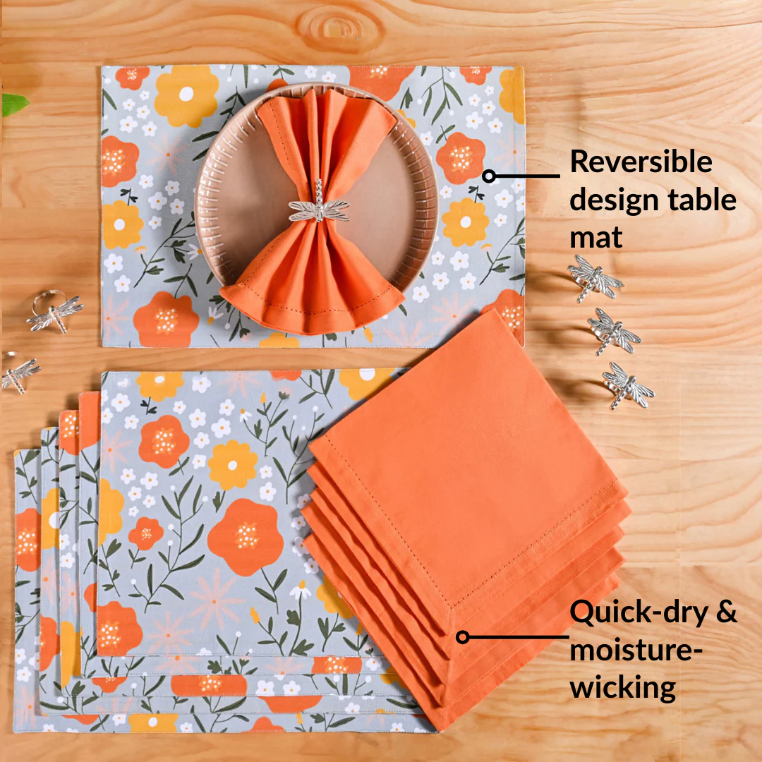 Arancia Table Linen Hamper With Set Of 6 Rings Napkins And Mats - Image 6