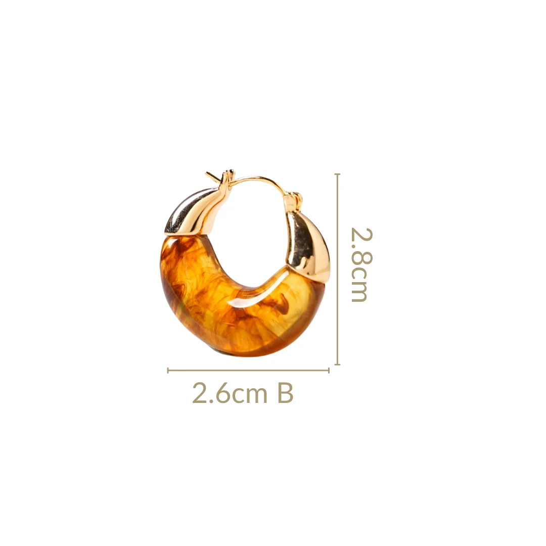 Arc Huggie Hoops Amber - Image 3