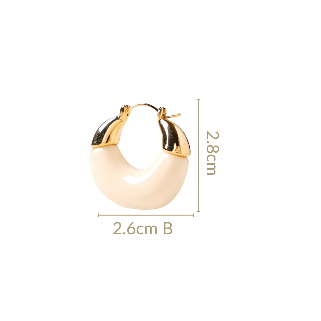 Arc Huggie Hoops White - Image 3