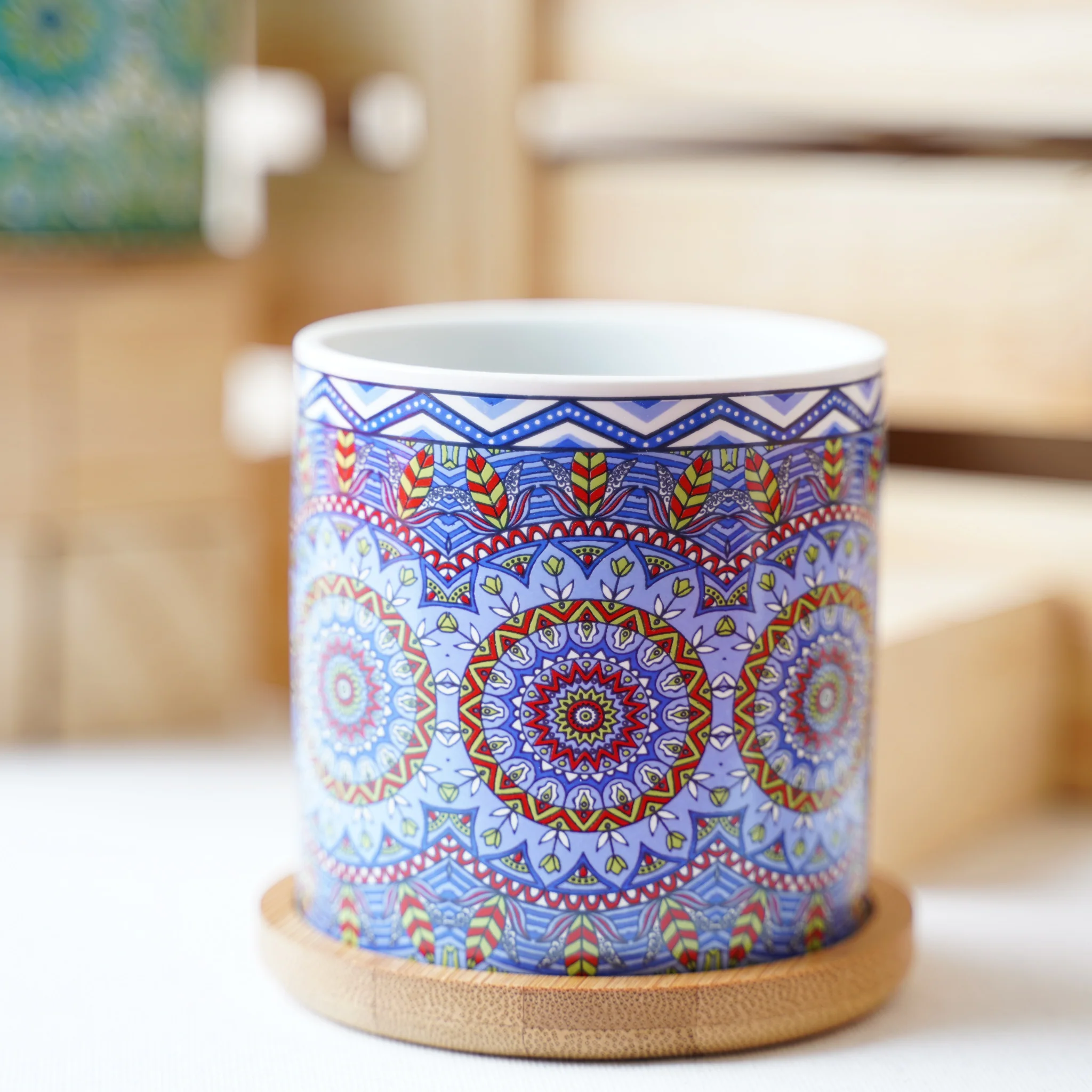 Artful Garden Ceramic Planter With Coaster Set Of 4 - Image 6