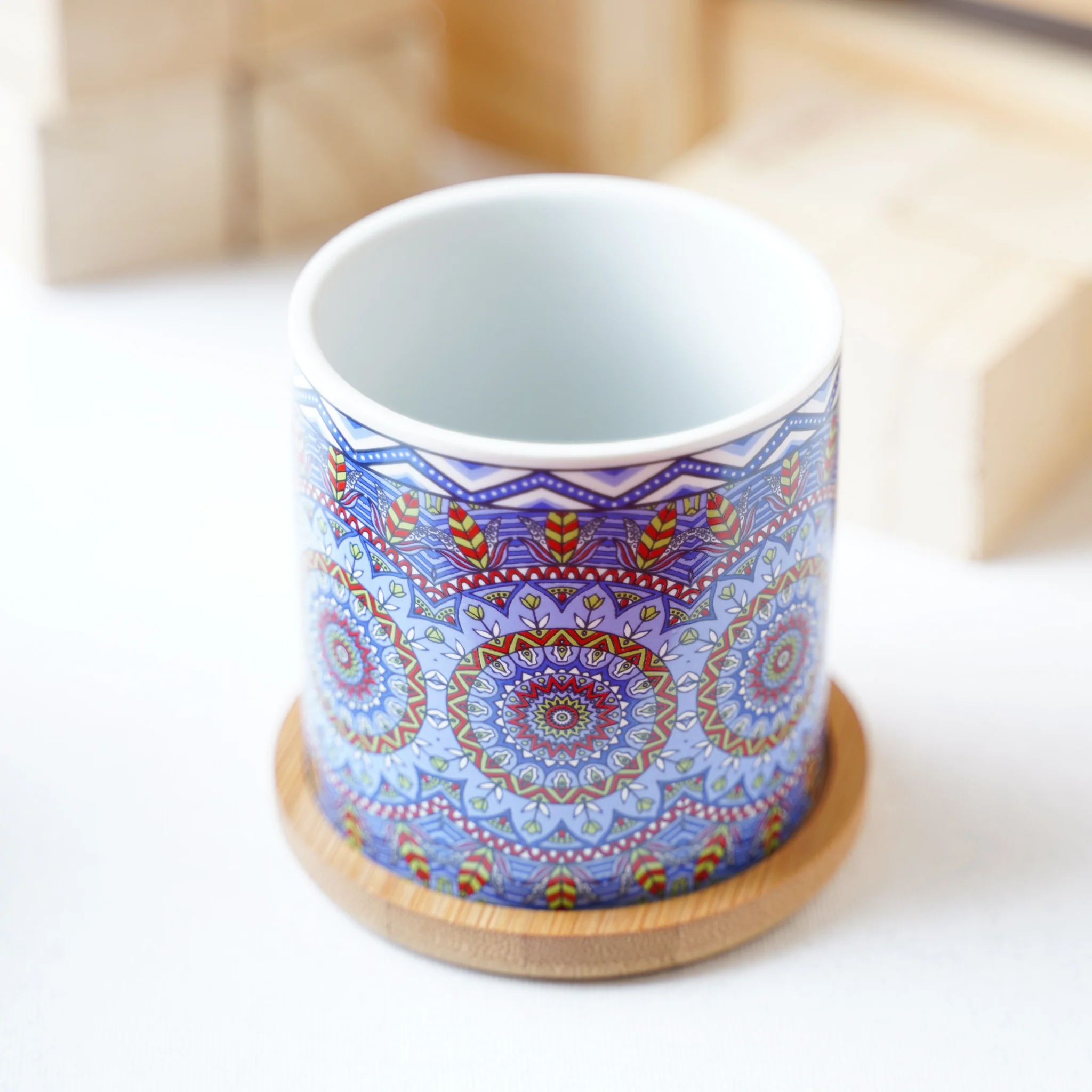 Artful Garden Ceramic Planter With Coaster Set Of 4 - Image 7