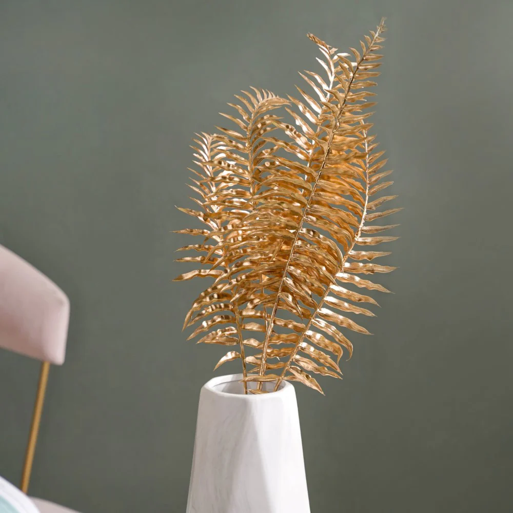 Artificial Fern Leaf Stem Gold Set Of 4 - Image 8
