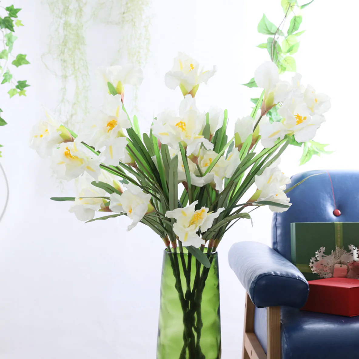 Artificial Iris Flower White Set Of 3 - Image 2