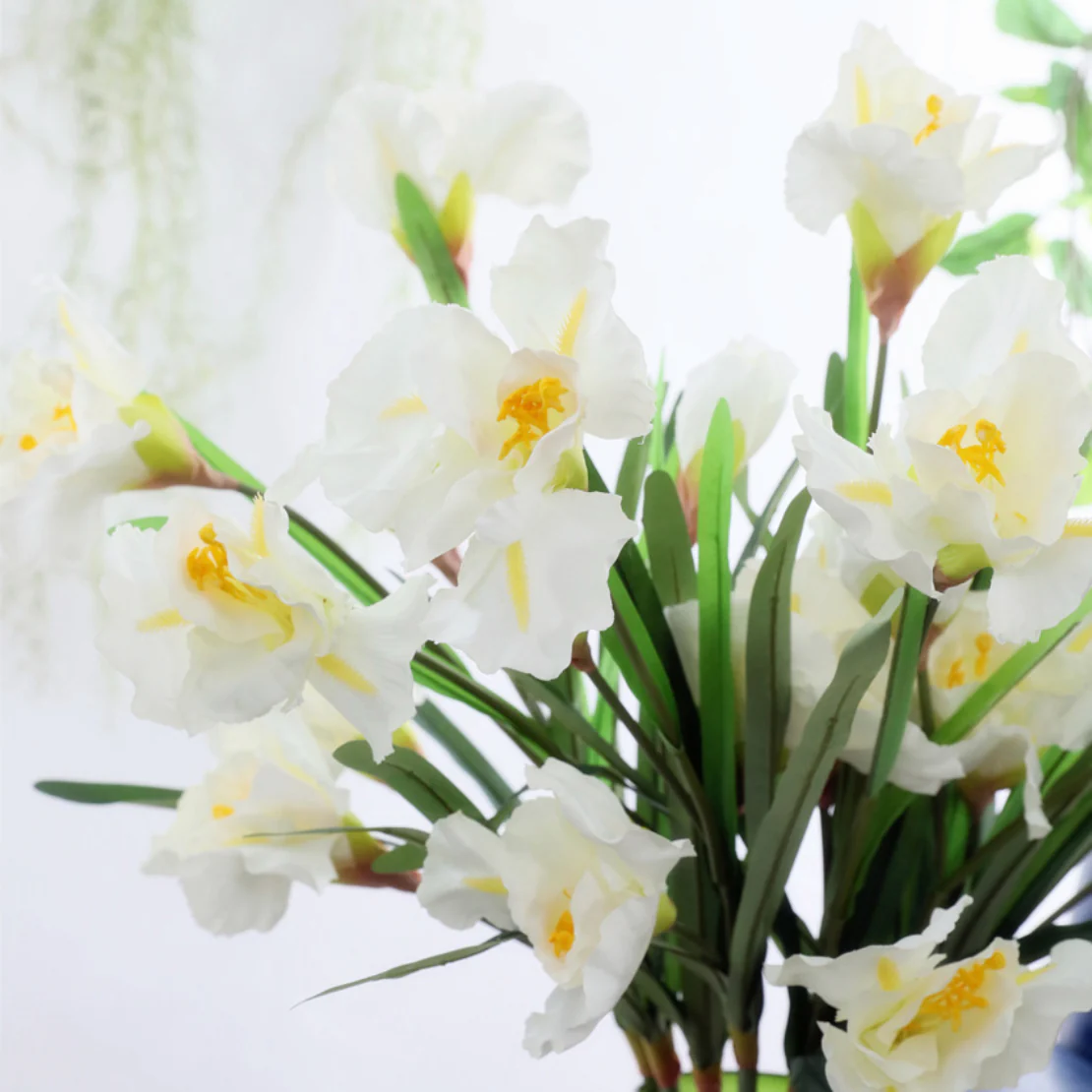Artificial Iris Flower White Set Of 3 - Image 3