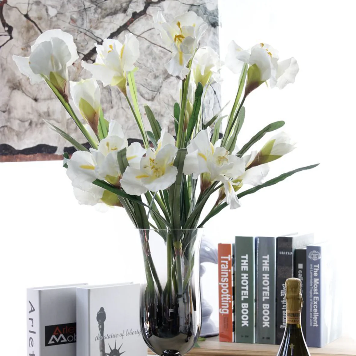 Artificial Iris Flower White Set Of 3 - Image 4