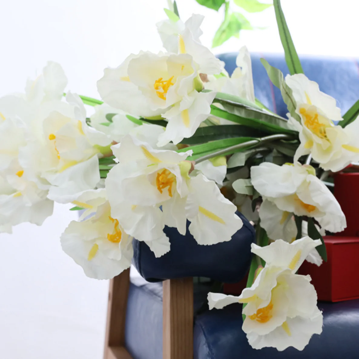 Artificial Iris Flower White Set Of 3 - Image 5