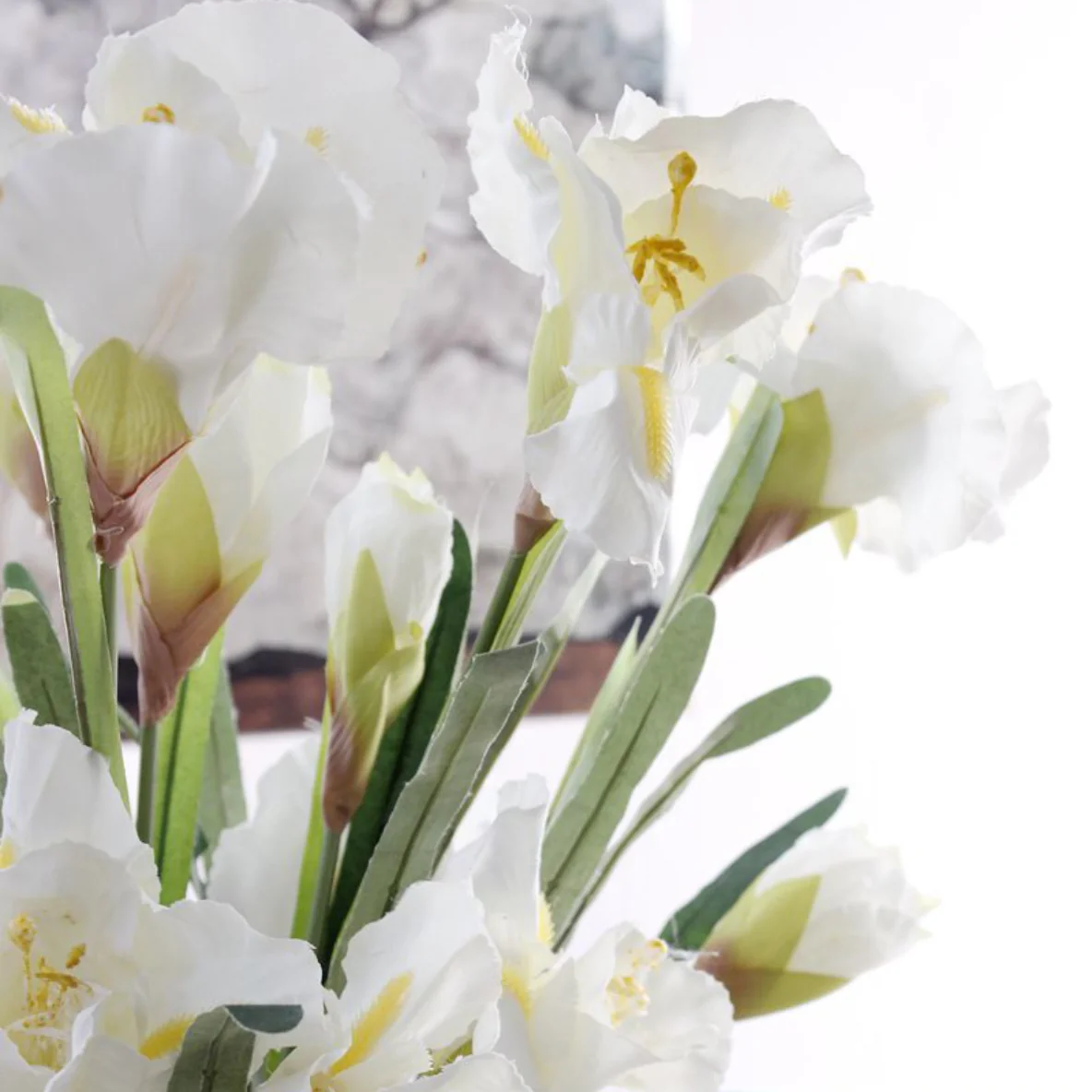 Artificial Iris Flower White Set Of 3 - Image 7