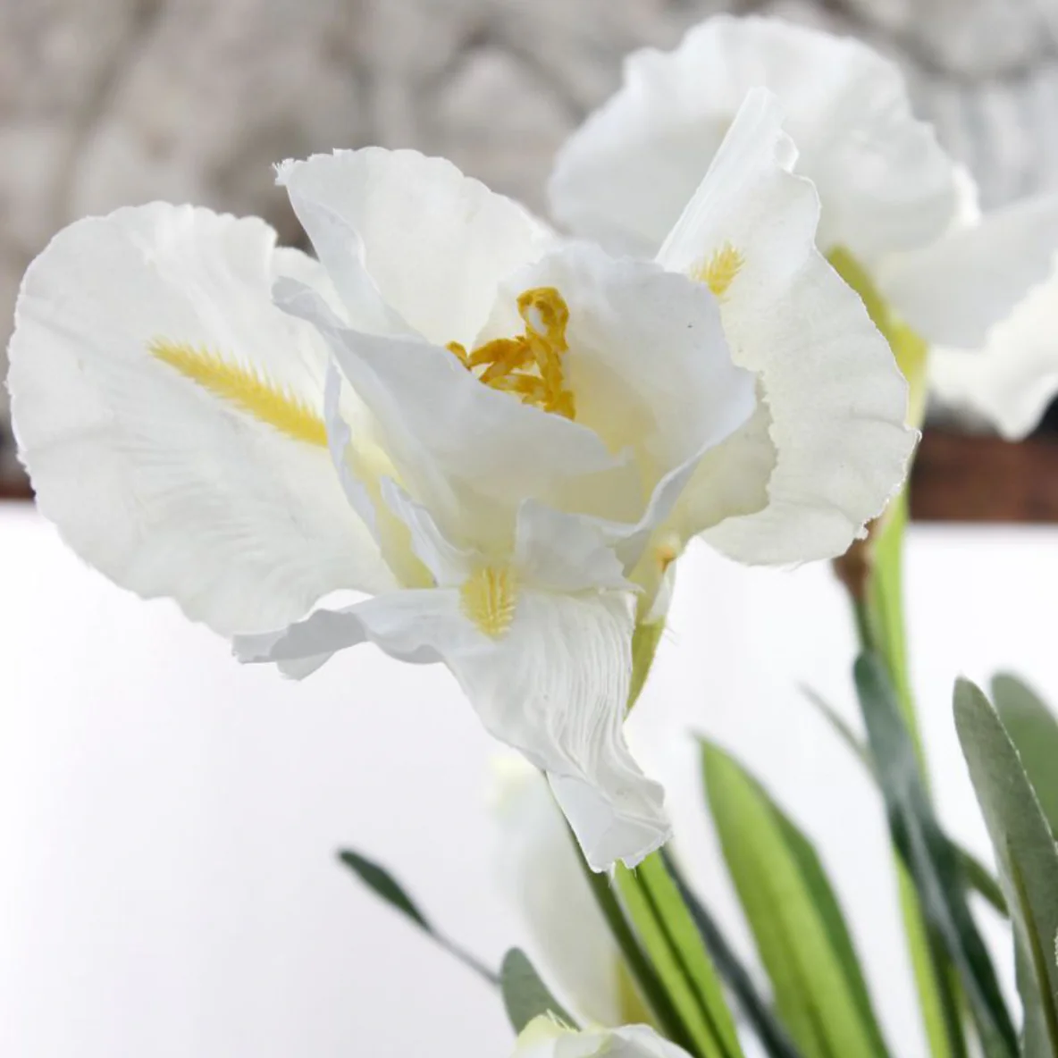 Artificial Iris Flower White Set Of 3 - Image 8