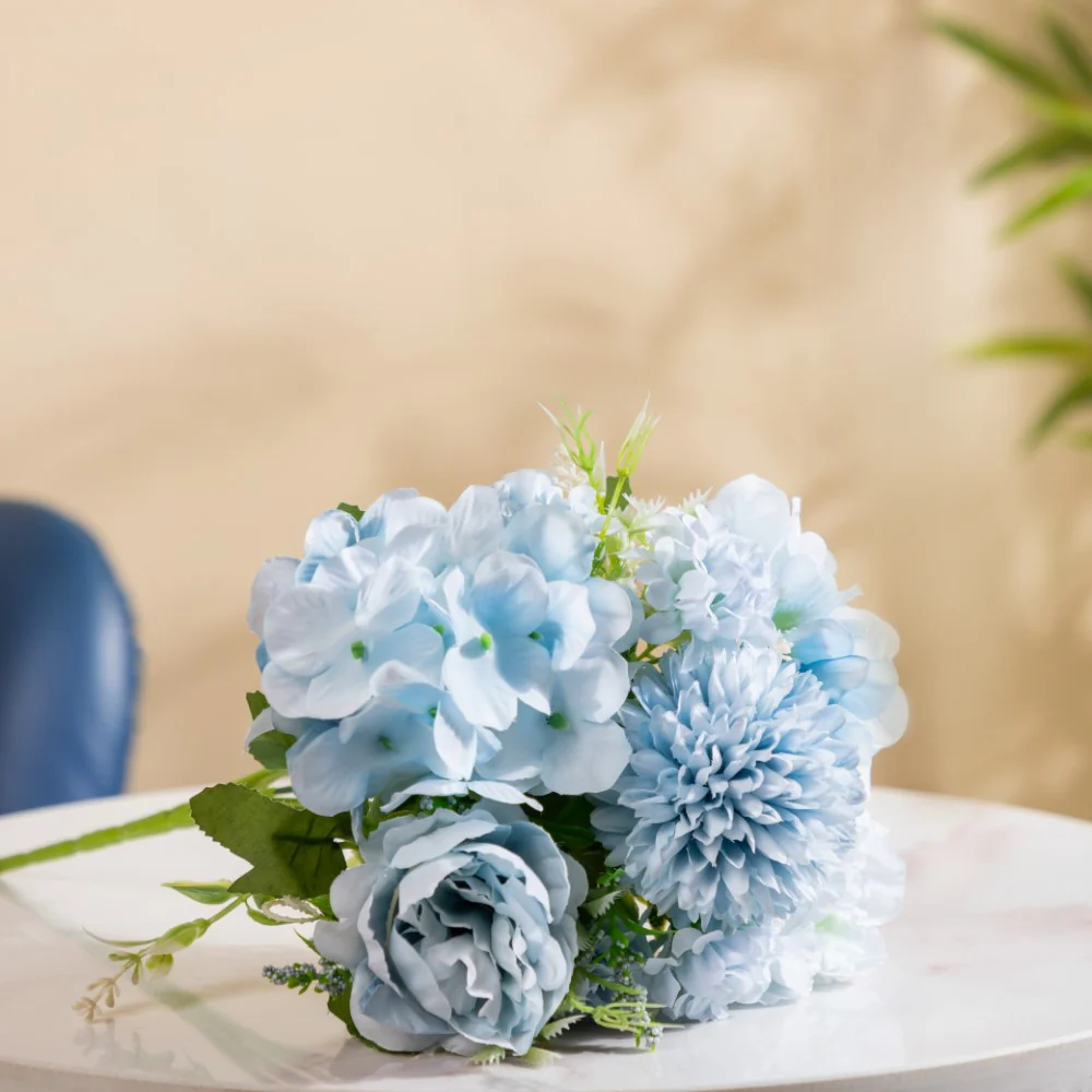 Artificial Flower Bunch Peony Blue - Image 3