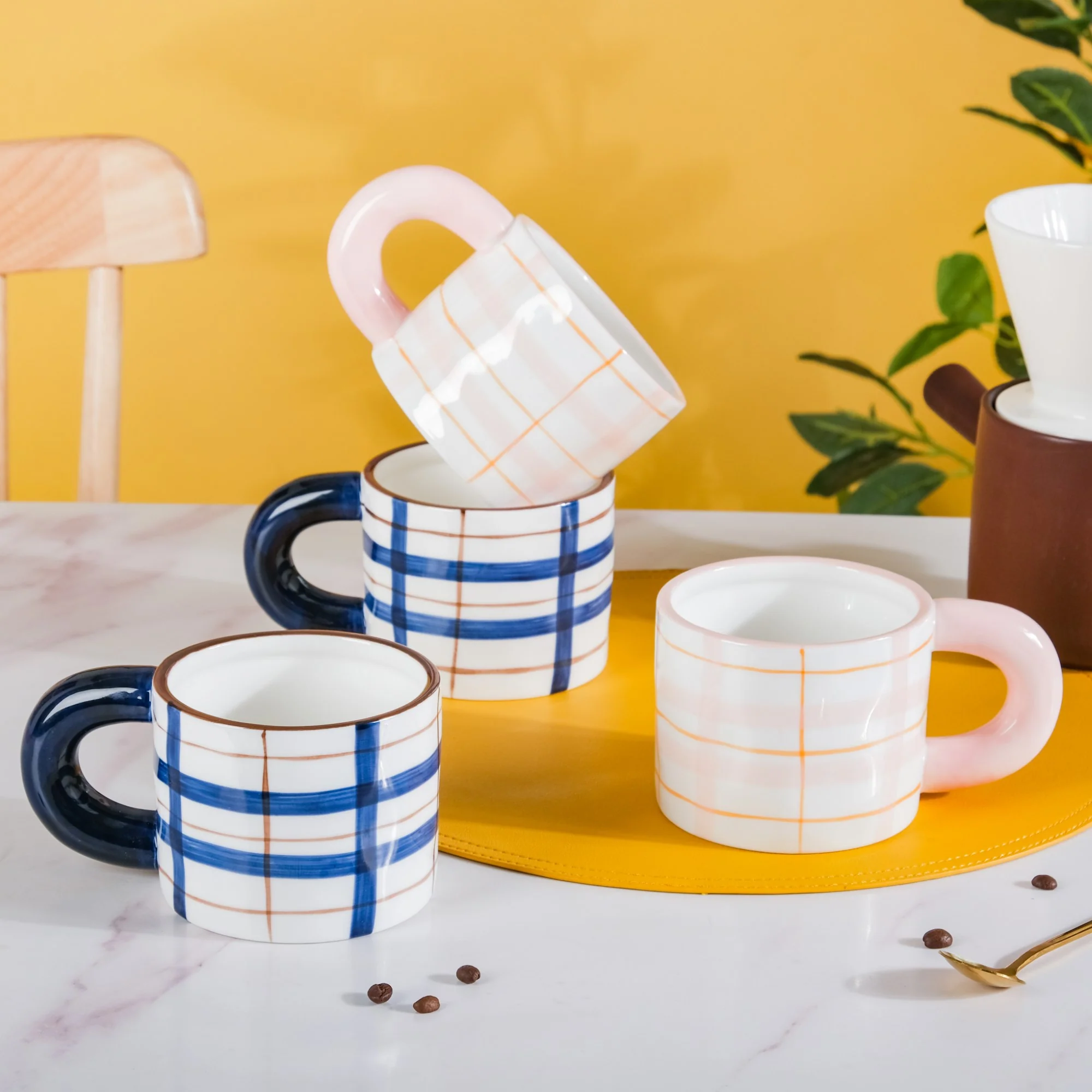 Artsy Ceramic Coffee Mug Set of 4 330ml - Image 11