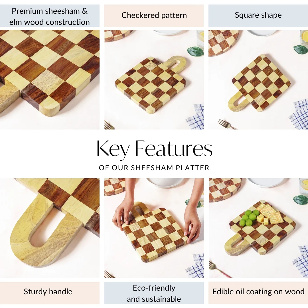 Atelier Checkered Serve And Slice Board Mini 29x20cm - Image 5