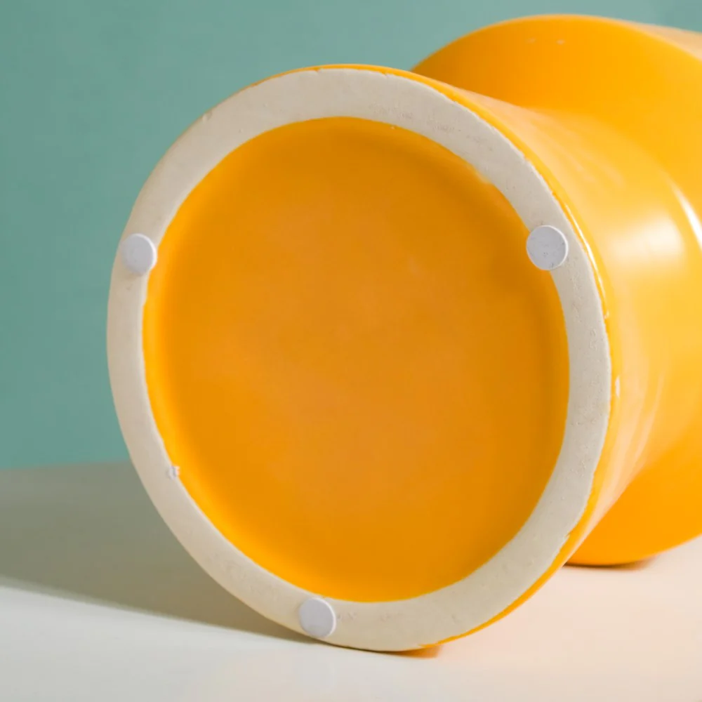 Aureolin Ceramic Matte Vase Yellow - Image 7